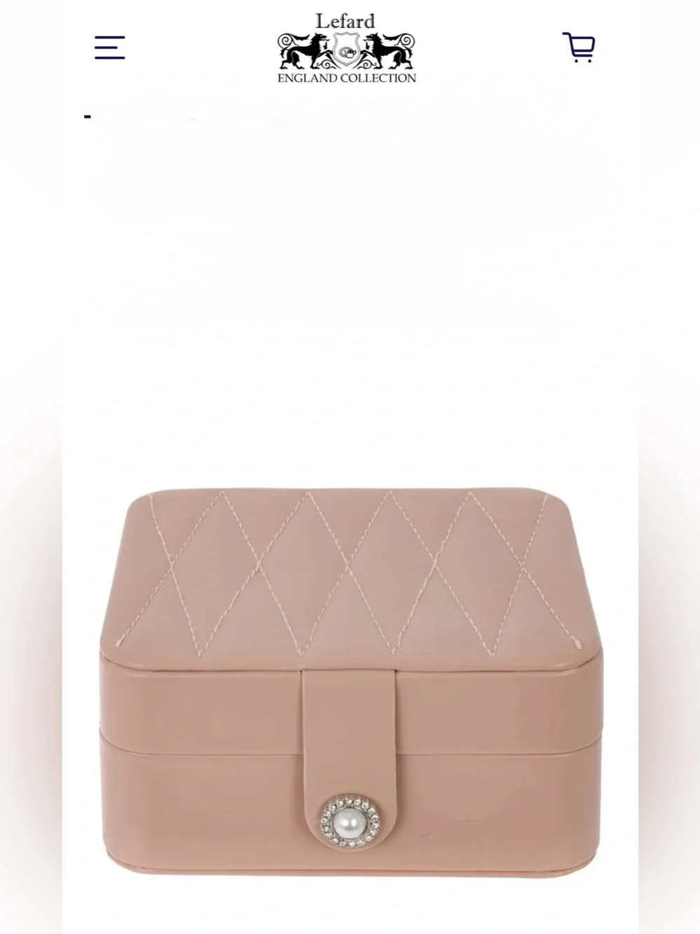 Pink Quilted Jewelry Box with Pearl Snap - Tea Rose Collection